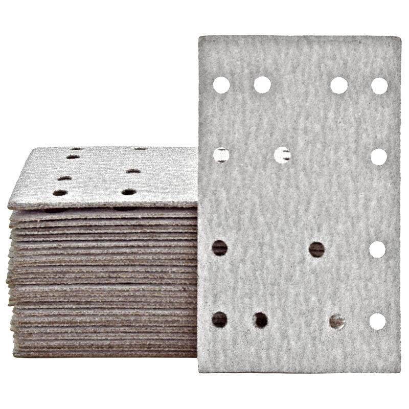 immagine 0 del prodotto shark carte abrasive velcrate, 133 x 80 mm, 14 fori, p. levigatrici orbitali, corindone normale 50 pz. g400 miotools