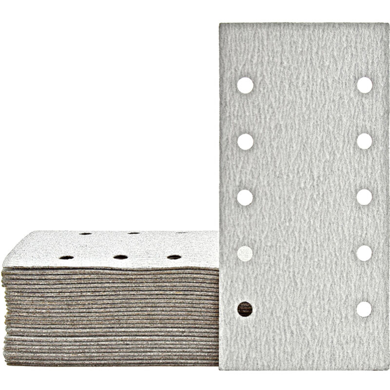 immagine 0 del prodotto shark carte abrasive velcrate, 230 x 115 mm, 10 fori, p. levigatrici orbitali, corindone normale 50 pz. g100 miotools
