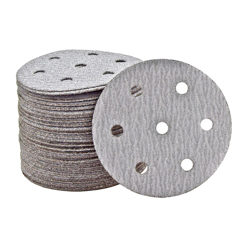 foto del prodotto shark dischi abrasivi velcrati, 90 mm, 7 fori, p. levigatrici rotorbitali, corindone normale 50 pz. g60 miotools