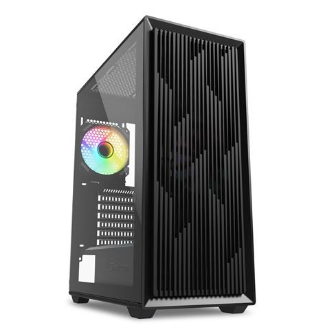 foto del prodotto sharkoon case atx 2x u3, tempered glass, 3x 120, 1x 120 argb fan, argb controller nero