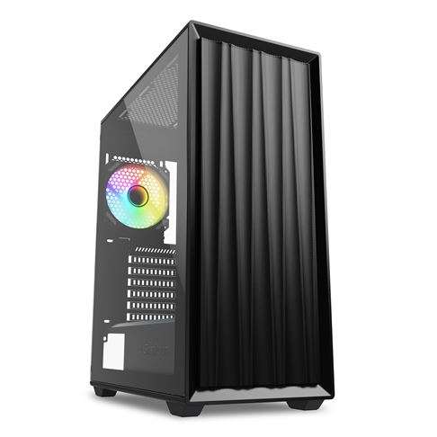 foto del prodotto sharkoon case atx 2x u3, tempered glass, 3x 120, 1x 120 argb fan, argb controller nero
