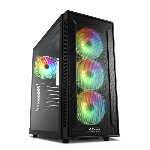foto del prodotto sharkoon case atx tg6m rgb 2xusb 2.0, 2xusb 3.0, vetro temperato, 4x 120 argb, argb controller