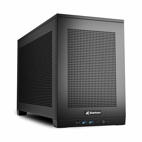 foto del prodotto sharkoon case rebel c20 mini itx rgb slot per 9 ventole capacita scheda video fino a 36,5 cm lunghez