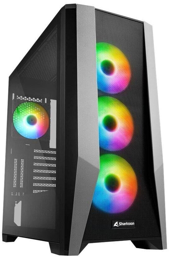 foto del prodotto sharkoon case tg7m rgb atx vetro temperato, 7 slot espansione, 3x120mm fan front, 1x120mm fan rear