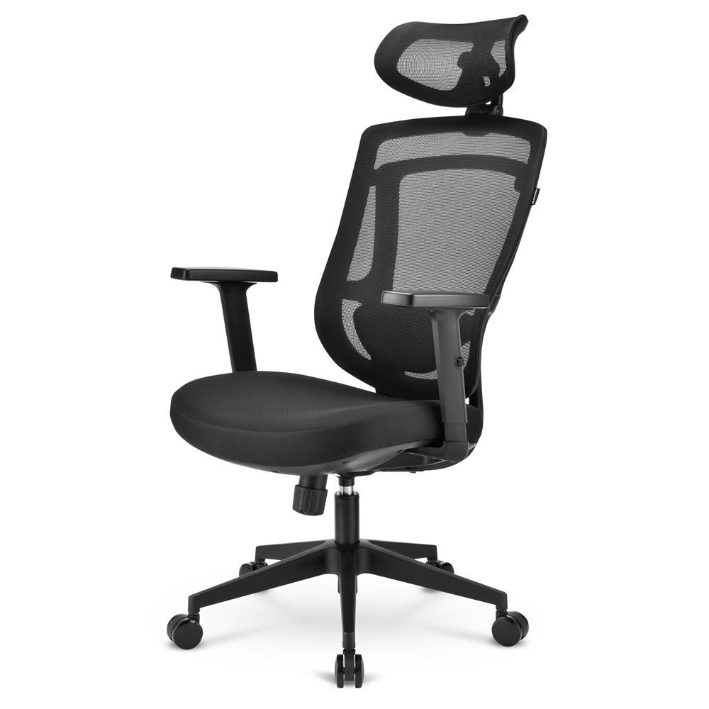 foto del prodotto sharkoon sedia office fabric seat base 3d armrest headrest max weight capacity 100kg