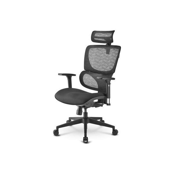 foto del prodotto sharkoon sedia office fabric seat base class-4 gaslift 3d armrest headrest 5 heights adjustable
