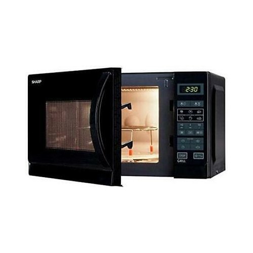 foto del prodotto sharp r 742bkw forno a microonde nero microonde con grill superficie piana 25 l 900 w