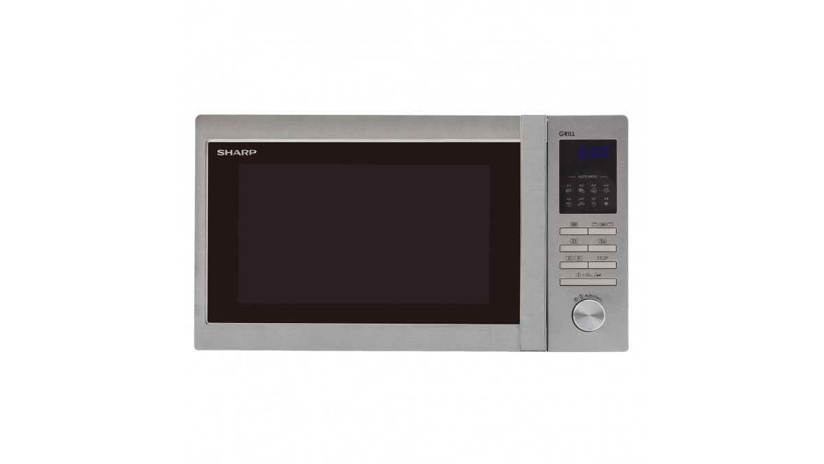 foto del prodotto sharp r722stwe acciaio inox solo microonde superficie piana 25 l 900 w