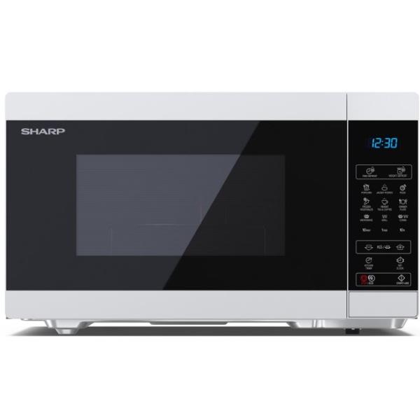 foto del prodotto sharp yc mg81e w forno a microonde nero, bianco microonde con grill superficie piana 28 l 900 w