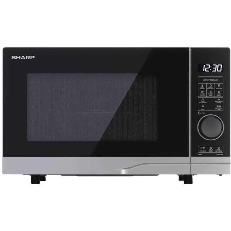 foto del prodotto sharp yc pg204ae s forno a microonde argento 700 w