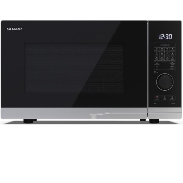 foto del prodotto sharp yc pg284ae s forno a microonde nero, argento microonde con grill superficie piana 28 l 900 w