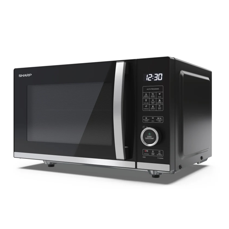 foto del prodotto sharp yc qg204ae b forno a microonde nero microonde con grill superficie piana 20 l 800 w