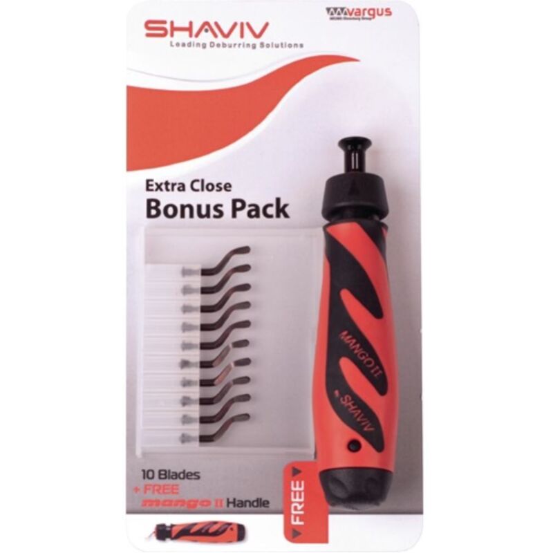 foto del prodotto shaviv - set di sbavatura mango ii manico con lame e100 hss