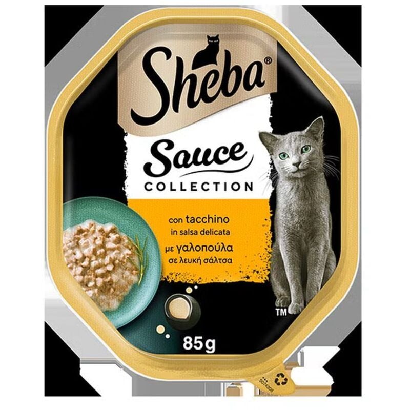 foto del prodotto sheba - cat creazioni speciali in salsa con tacchino in salsa delicata cat creazioni speciali in salsa con tacchino in salsa delicata - vaschetta da 85 gr