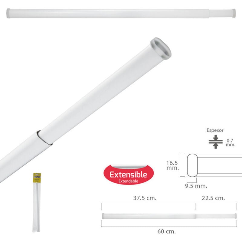 foto del prodotto sheer bar estensibile 37,5 60 cm. con molla di pressione regolabile 1 pezzo