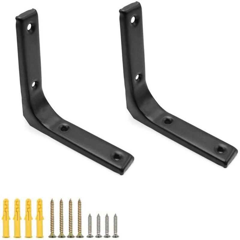 foto del prodotto shelf bracket,2 pcs shelf bracket black l right angle bracket for living room kitchen bedroom study bathroom,black