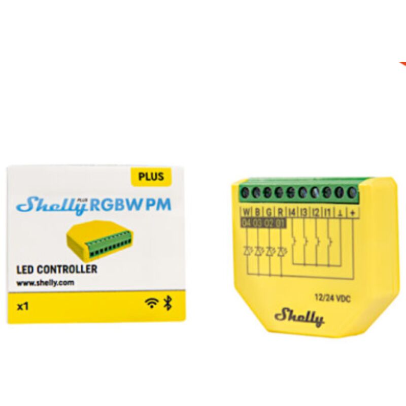 foto del prodotto shelly controller per striscia led rgbw wifi bluetooth rgbw shprgbpm