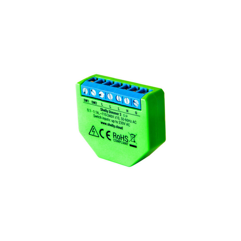 foto del prodotto shelly dimmer wifi per luci alogene, led e alimentatori dimmer2 shdimmer2