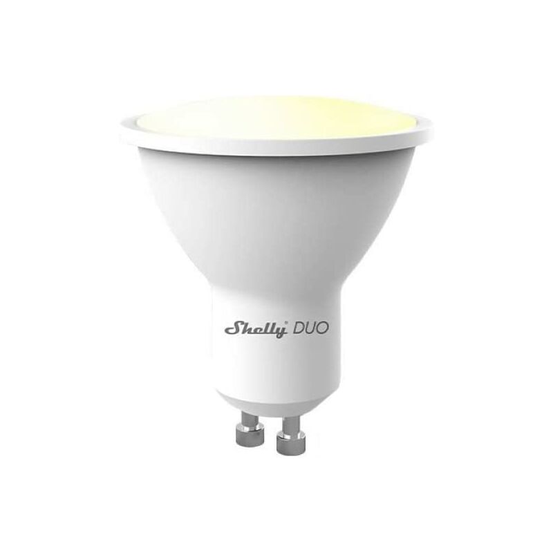 foto del prodotto shelly duo gu10 lampadina led smart wi fi a controllo vocale, compatibile con alexa e google home, dimmerabile, 800lmn di intensit luminosa,
