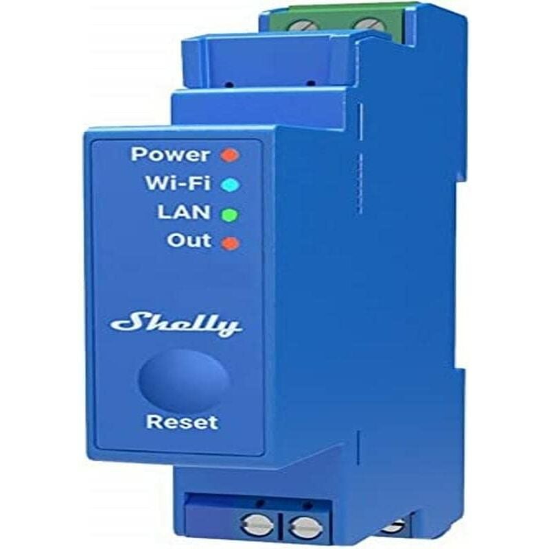 foto del prodotto shelly pro 1 rel montabile su guida din a 1 canale, wi fi, lan e bluetooth per controllare e automatizzare luci, prese e interruttori, compatibile