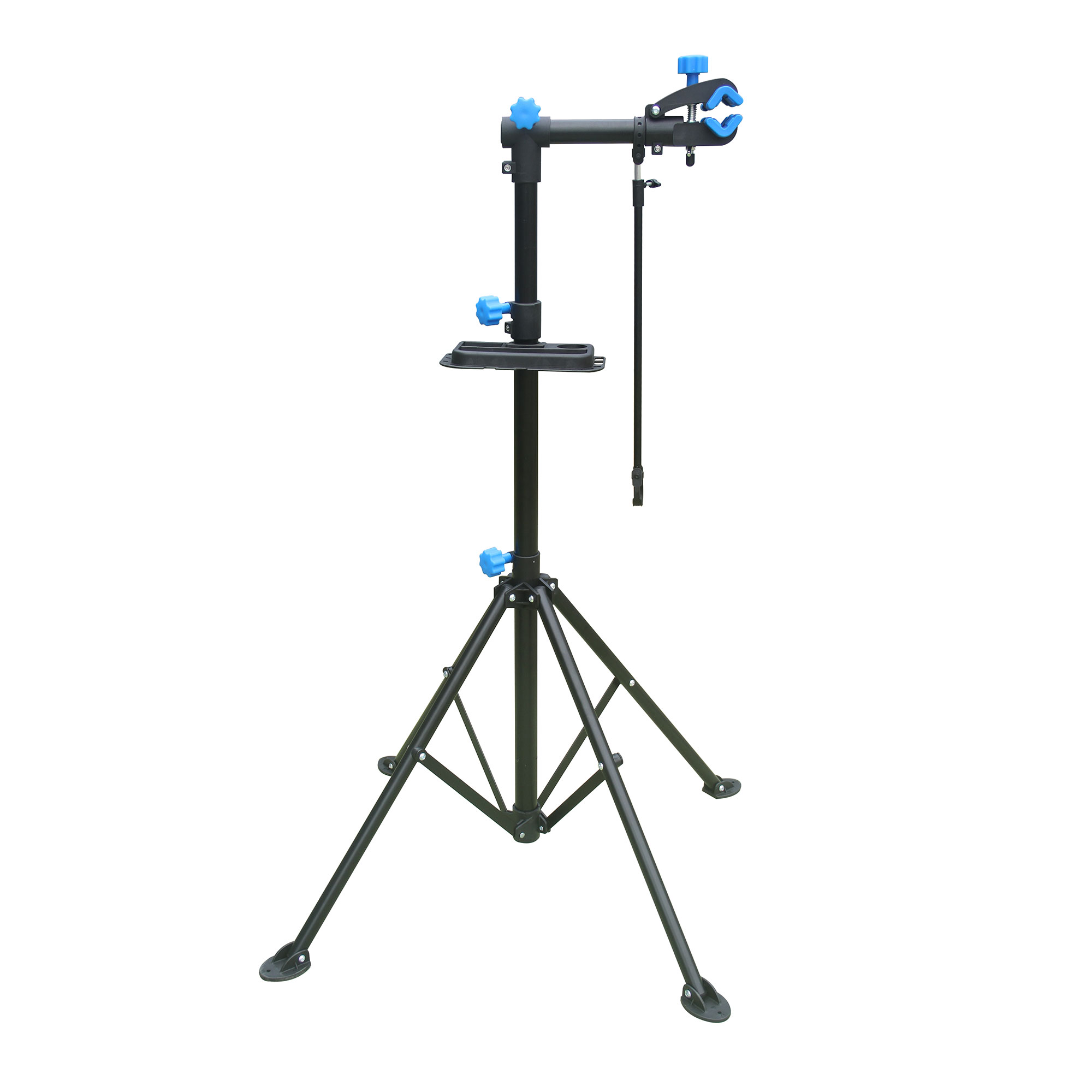 foto del prodotto shelter supporto per riparazione bici 198x104 cm cavalletto bicicletta con porta utensili in acciaio nero
