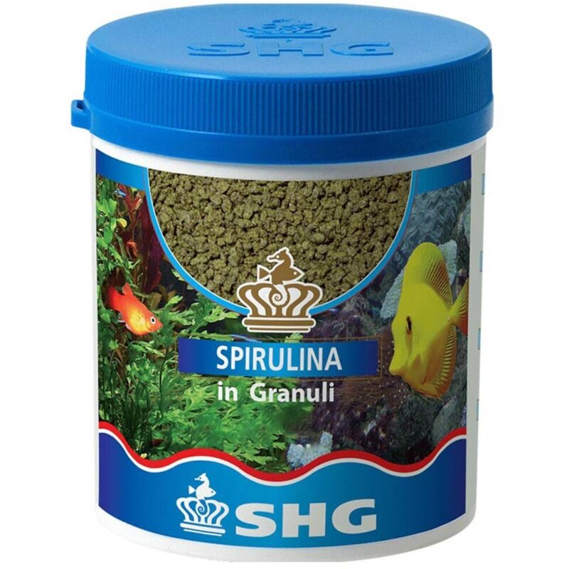 foto del prodotto shg spirulina in granuli mangime completo per pesci ornamentali formato 100 gr