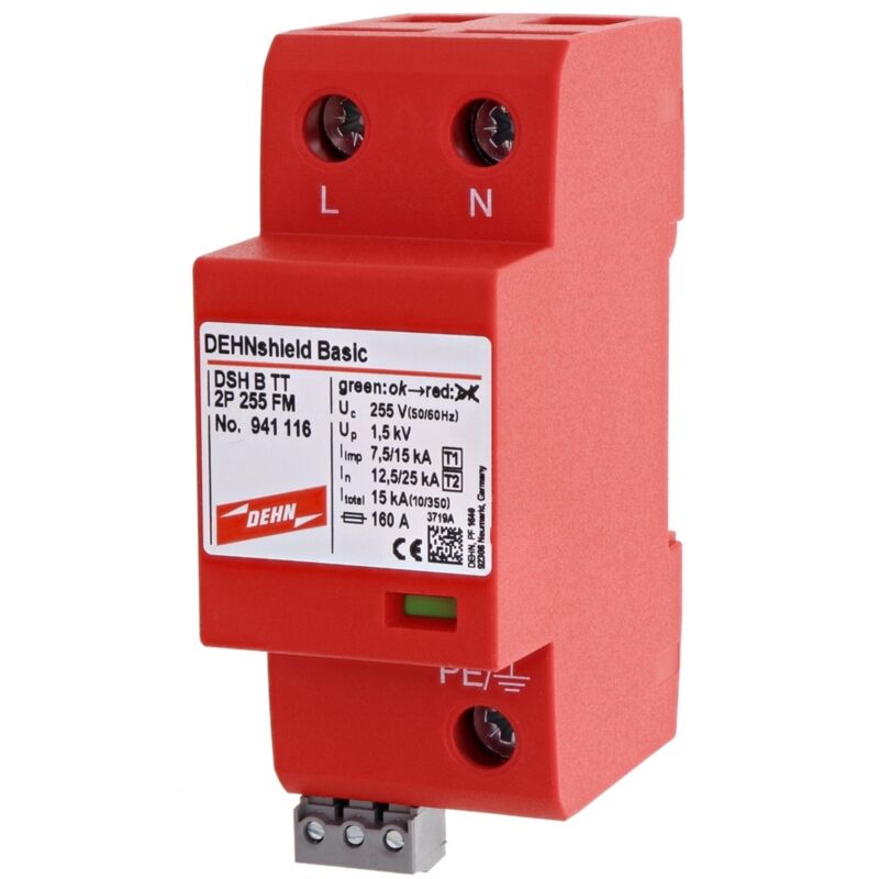 foto del prodotto shield scaricatore combinato per reti tt e tn con tensione nominale 230 400 v circuito 3 0 dehn