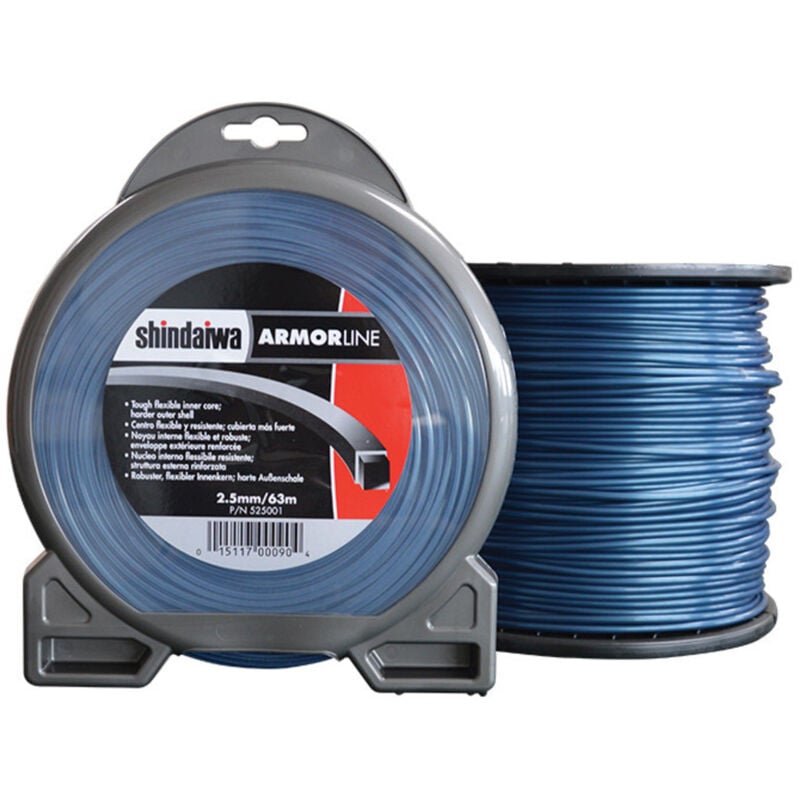 foto del prodotto shindaiwa armorline quadro filo quadro per decespugliatore 2,5 mm x 63 m nylon alta resistenza