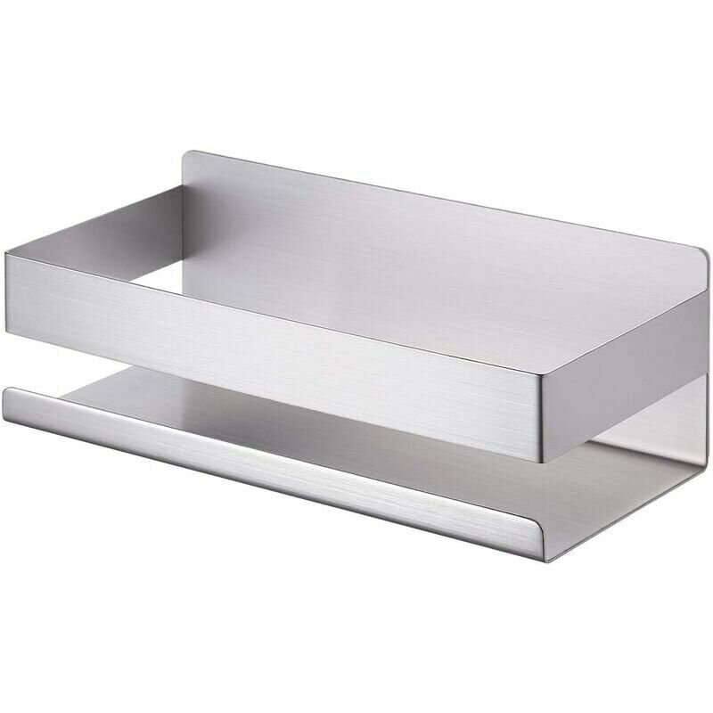 foto del prodotto shining house mensola da bagno non forata mensola da doccia in acciaio inox sus304 mensola da parete autoadesiva 23cm spazzolata,