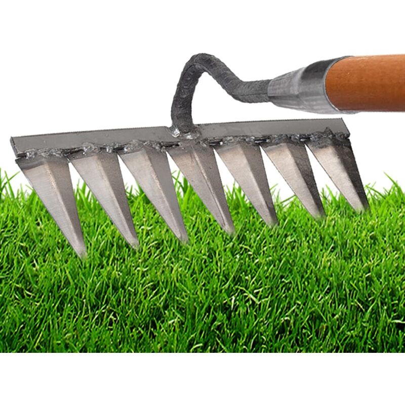 foto del prodotto shmshng rastrelli da diserbo, rastrelli da giardino a 7 denti, rastrelli per foglie, rastrelli in acciaio al carbonio, rastrelli per prato,