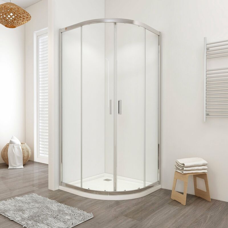 foto del prodotto showerdesign box doccia lisbona doppia porta scorrevole semicircolare 80x80 cm altezza 190 cm cristallo 6 mm