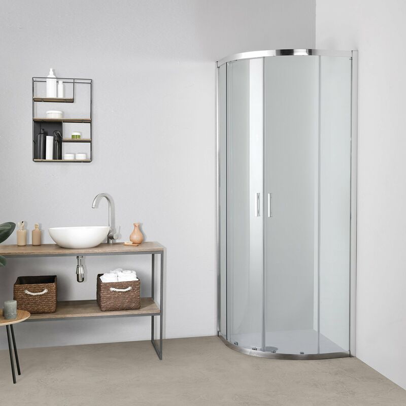 foto del prodotto showerdesign box doccia tokyo doppia porta scorrevole semicircolare 80x80 cm altezza 200 cm cristallo 6 mm