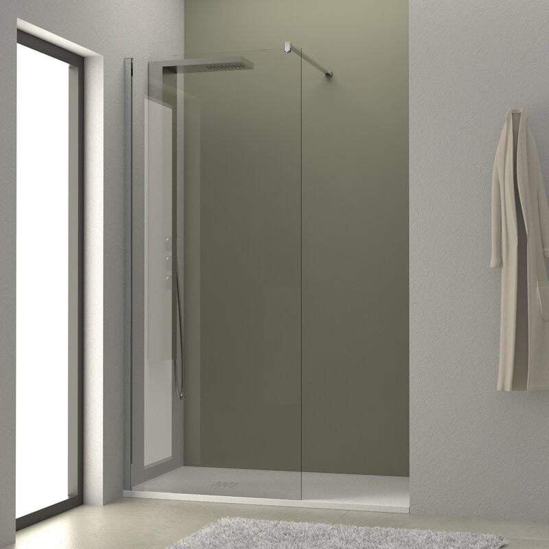 foto del prodotto showerdesign parete doccia walk in helsinki 80 cm cristallo trasparente 8 mm