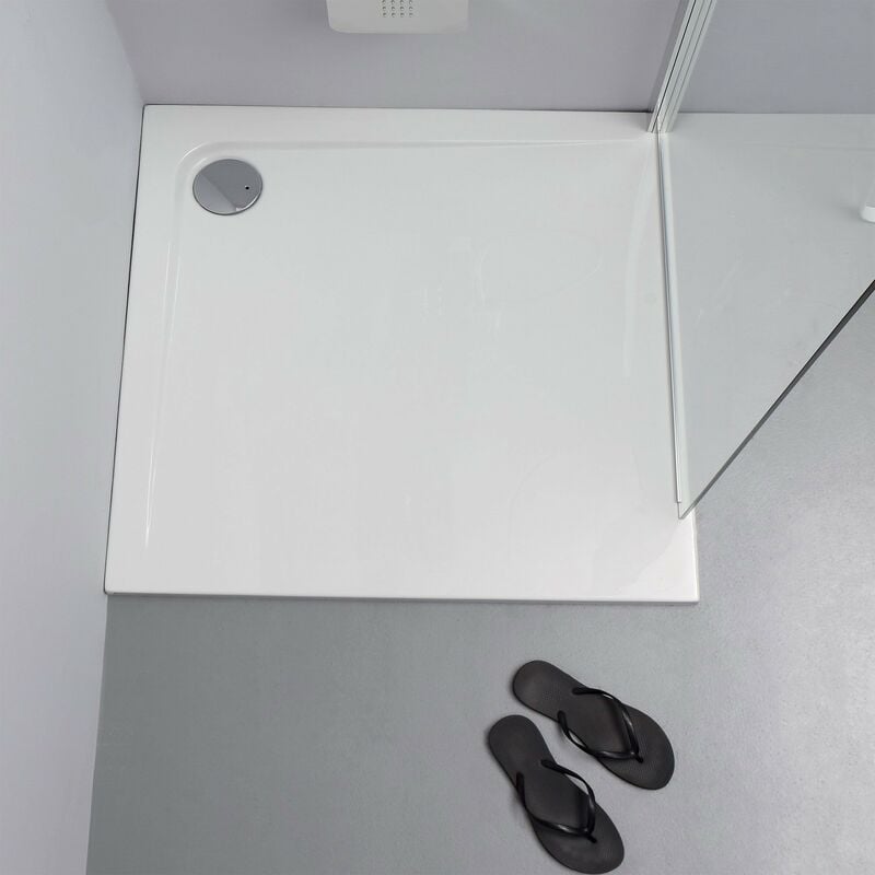 foto del prodotto showerdesign piatto doccia acrilico torino 90x90 cm alto 4,5 cm bianco lucido