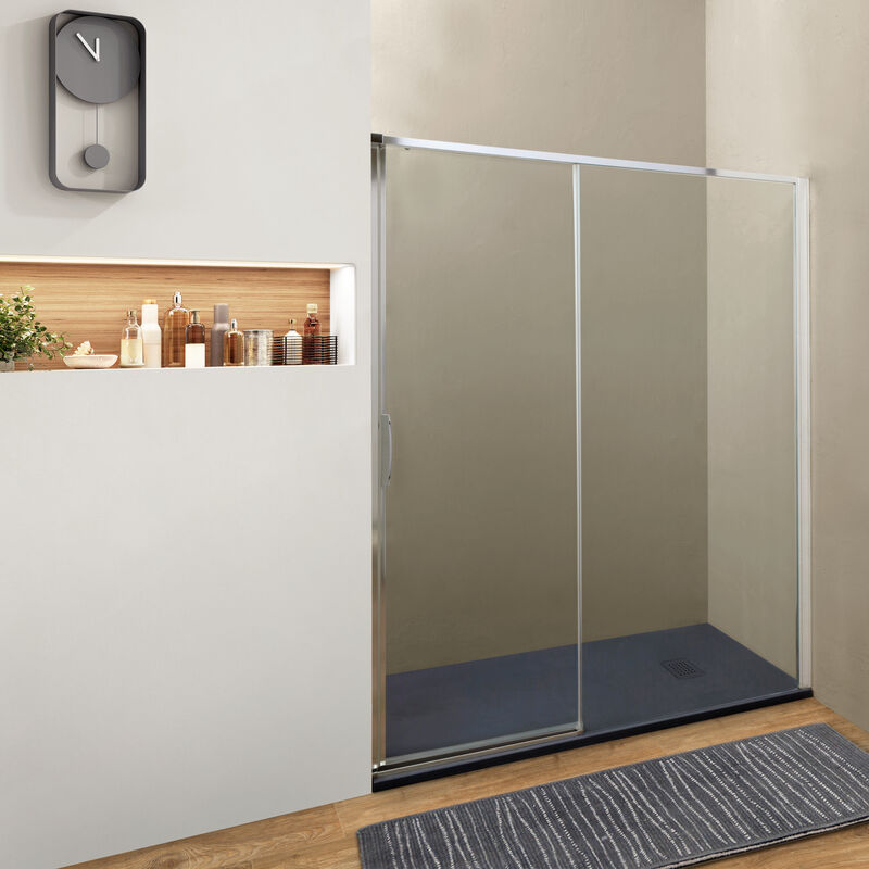foto del prodotto showerdesign porta doccia denver scorrevole 170 dx cm altezza 200 cm cristallo 8 mm