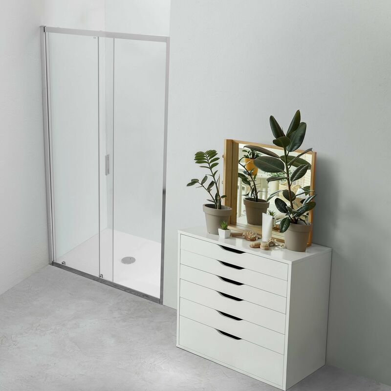 foto del prodotto showerdesign porta doccia tokyo scorrevole a nicchia 120 cm altezza 200 cm cristallo 6 mm