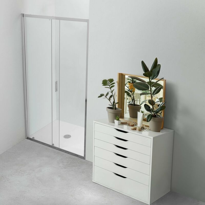 foto del prodotto showerdesign porta doccia tokyo scorrevole a nicchia 130 cm altezza 200 cm cristallo 6 mm