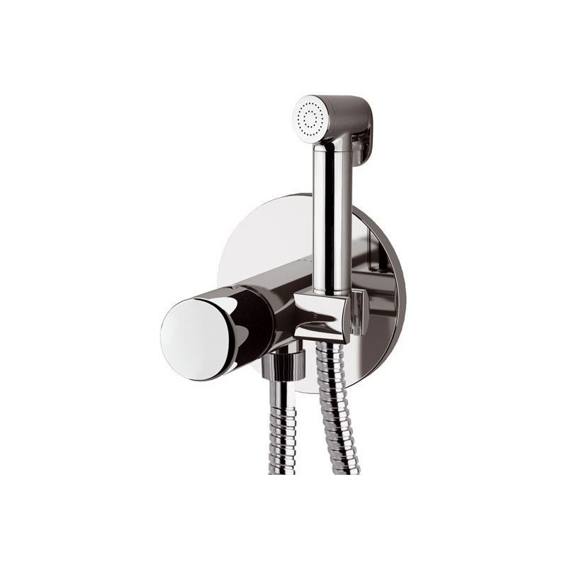 foto del prodotto shut off su piastra arrotondata con miscelatore serie fusion