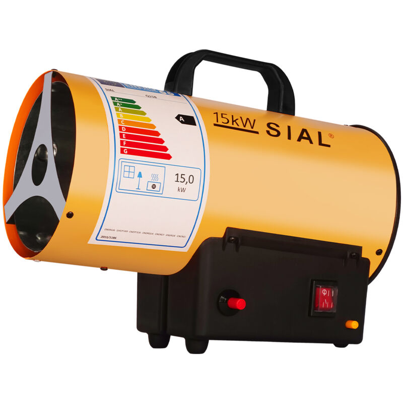 foto del prodotto sial riscaldatore a gas, cannone riscaldante a gas, ventilatore riscaldante a gas, riscaldatore da cantiere, essiccatore da cantiere, radiatore con