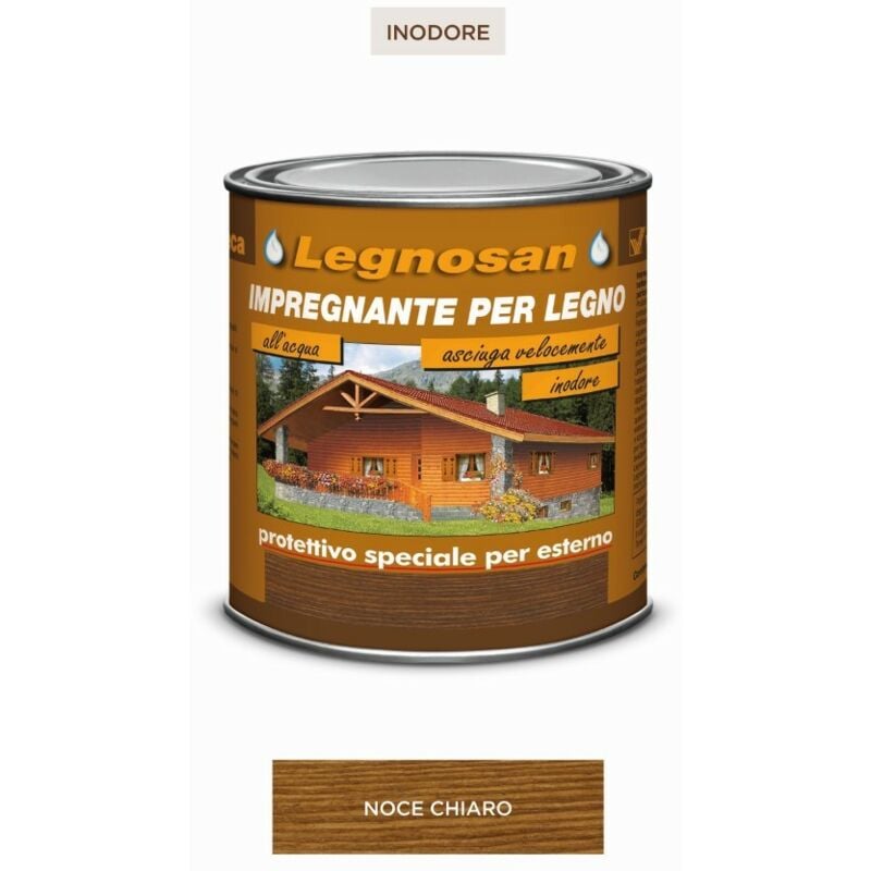 foto del prodotto sicashop impregnante all acqua per legno esterno legnosan 750 ml veleca noce chiaro