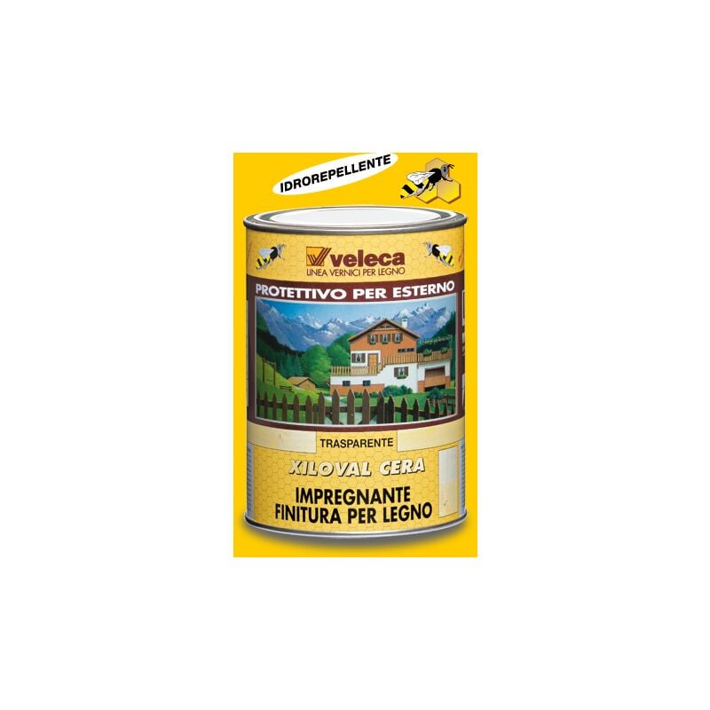 foto del prodotto sicashop - veleca xiloval impregnante finitura per legno protettivo per esterno 5lt noce medio castagno