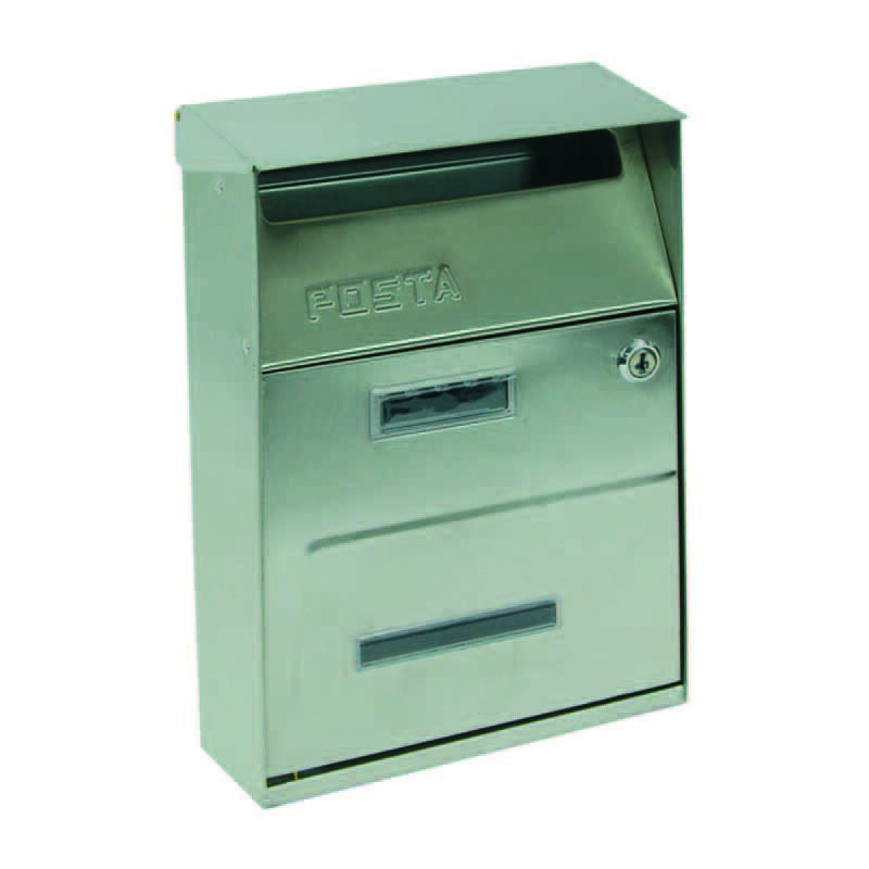 foto del prodotto sicuro cassetta portariviste per esterni in acciaio inox satinato cm.21,5x10,5x33h. acciaio inox 18 10 satinato