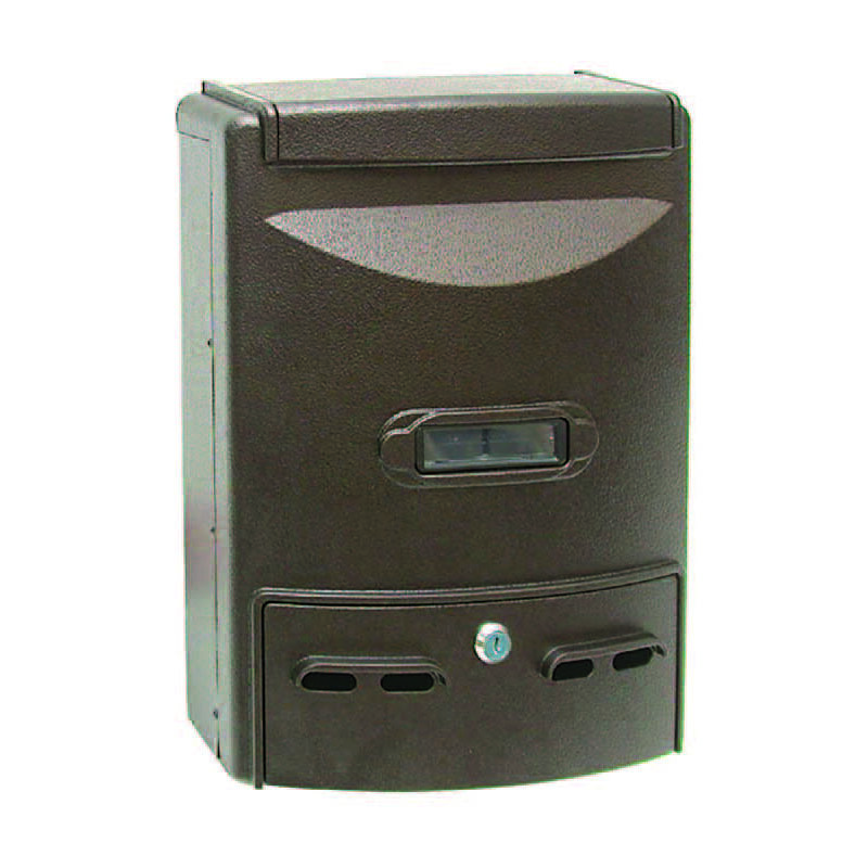 foto del prodotto sicuro cassetta postale in alluminio portariviste per esterni europa bronzo cm.28,5x10x38h. colore bronzo