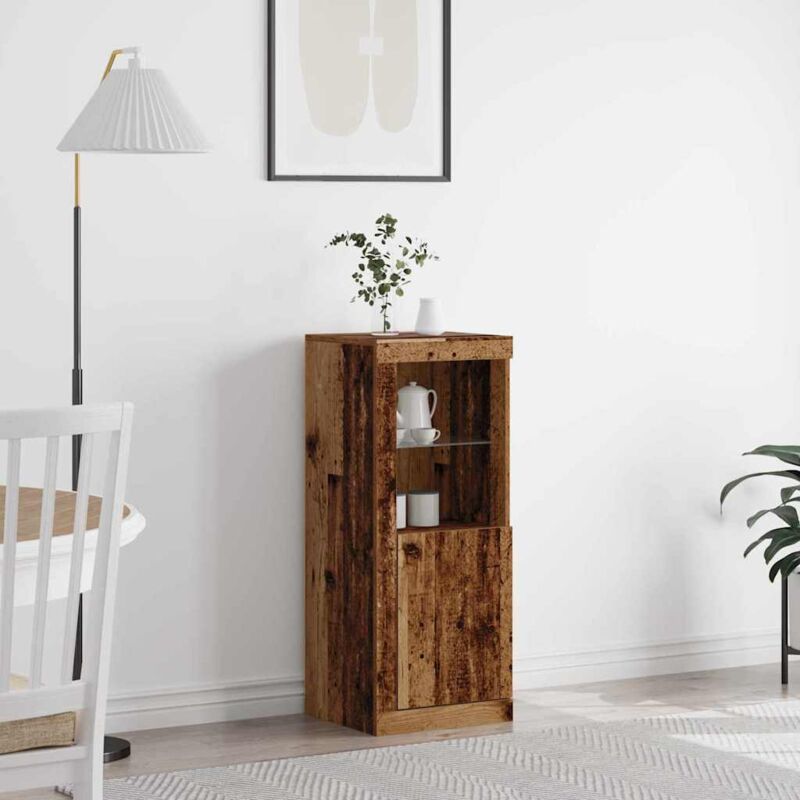 foto del prodotto sideboard con luci led in legno antico 41x37x100 cm vidaxl