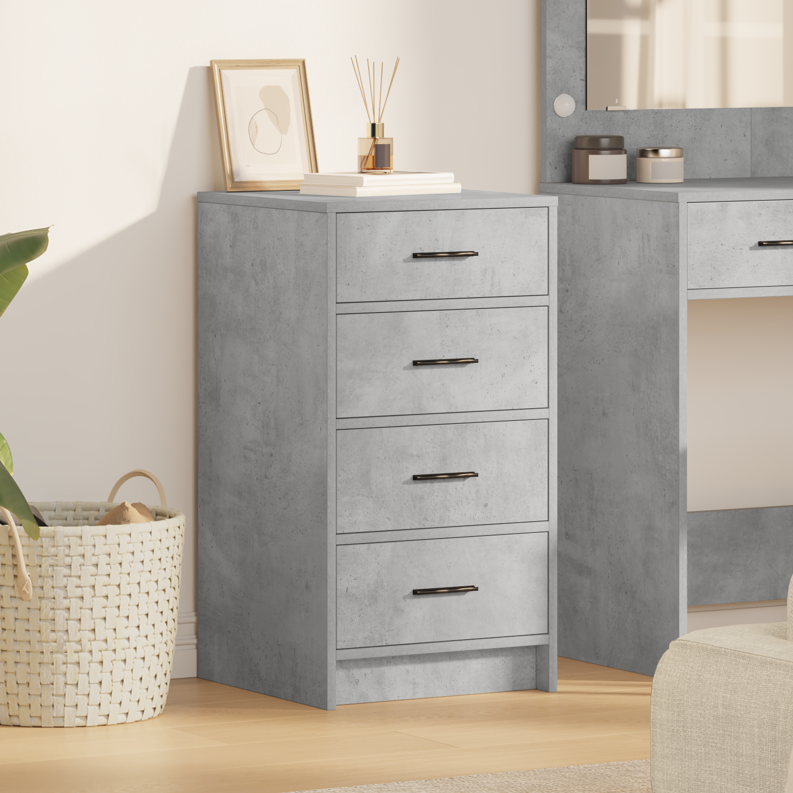 foto del prodotto sideboard grigio cemento 40x41x75 cm legno ingegnerizzato