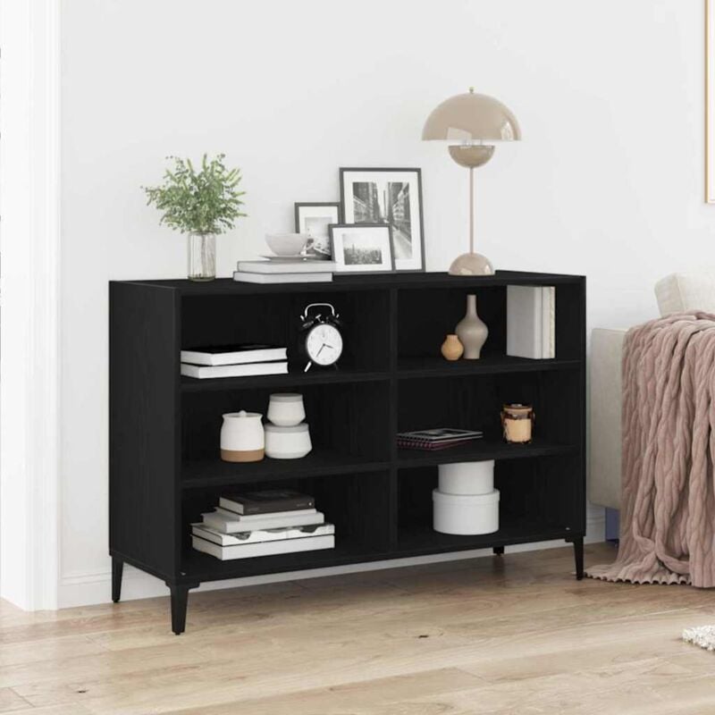 foto del prodotto sideboard nero quercia 103,5x35x70 cm in legno ingegnerizzato vidaxl
