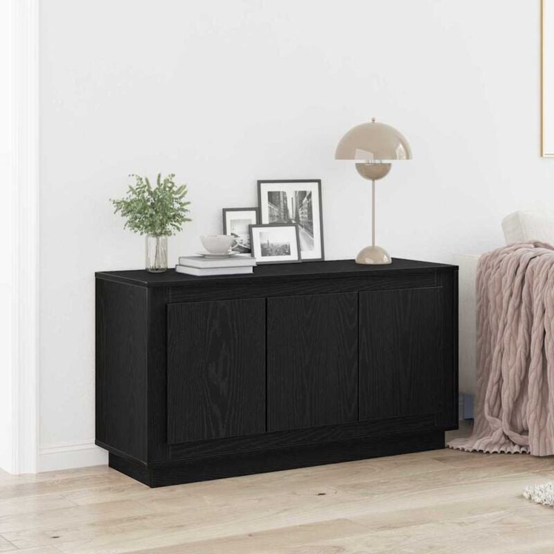 foto del prodotto sideboard nero rovere 102x35x55 cm legno ingegnerizzato vidaxl