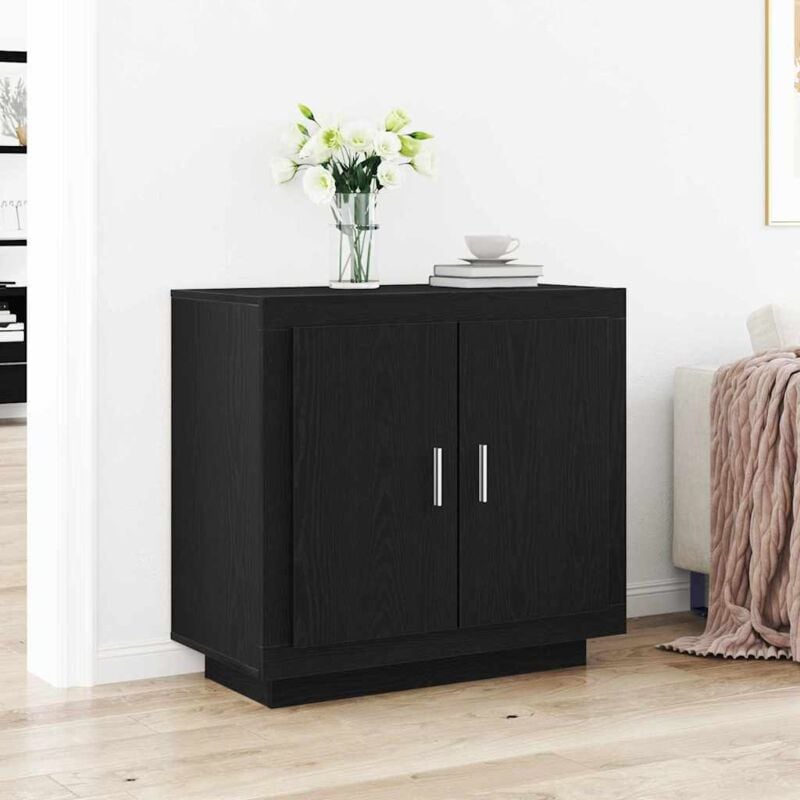 foto del prodotto sideboard nero rovere 80x40x75 cm legno ingegnerizzato vidaxl