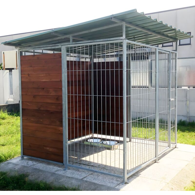 foto del prodotto sider box box per cani da esterno coperto e retro in legno zincatura elettrolitica da 200x300xh180 cm