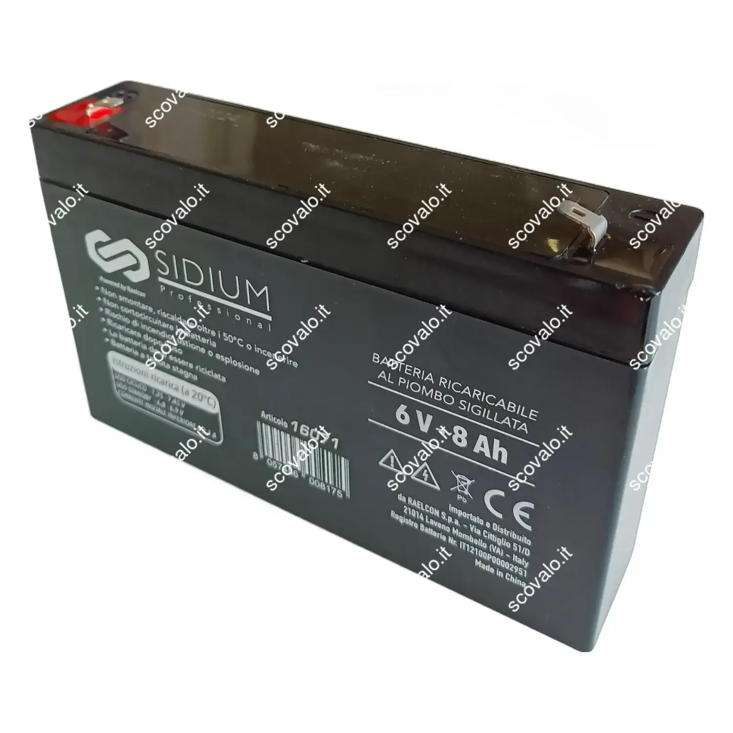 foto del prodotto sidium batteria al piombo ricaricabile macchina bambini 8ah 6 volt